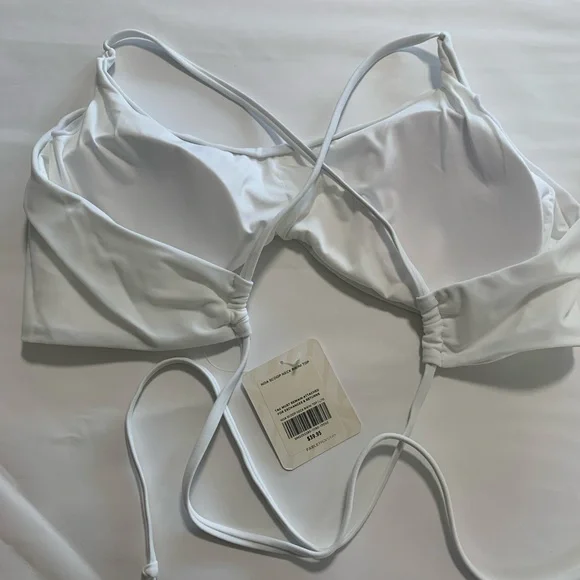 NEW Fabletics Noa Scoop bikini Top and bottom in White Size: L (10) - Picture 5 of 11